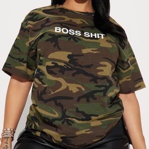 On my boss shit camouflage tee